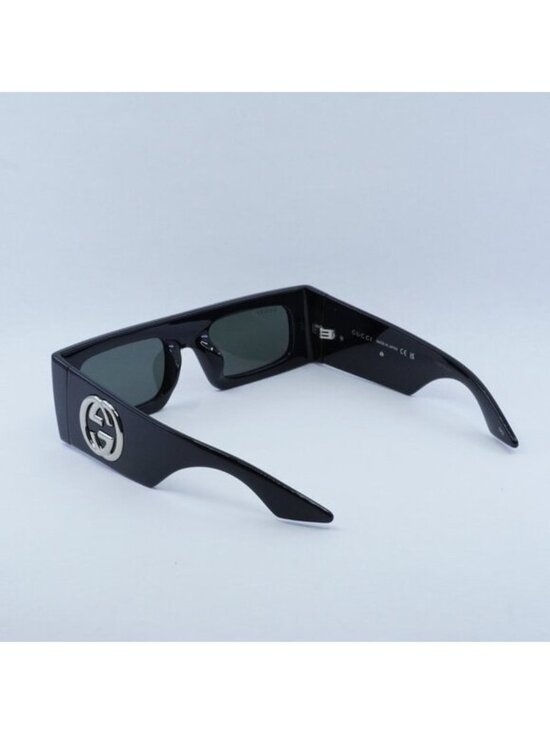 Gucci GG1646S 001 Sunglasses Black Rectangle Frame, Grey Lenses main image 4